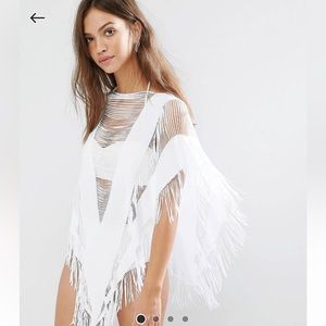 White Fringe Swim Cover-Up